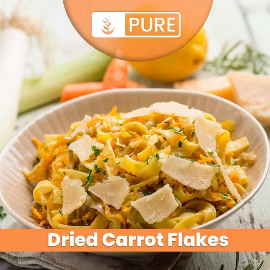 Dried Carrot Flakes (1 Lb) Soups & Stews, Diced & Ready to Use.