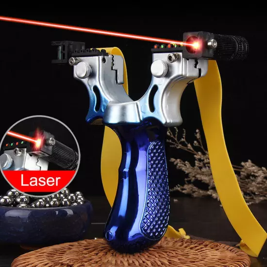 Hunting Professional Catapult Laser Slingshot With Rubber Aim Point Target Hot