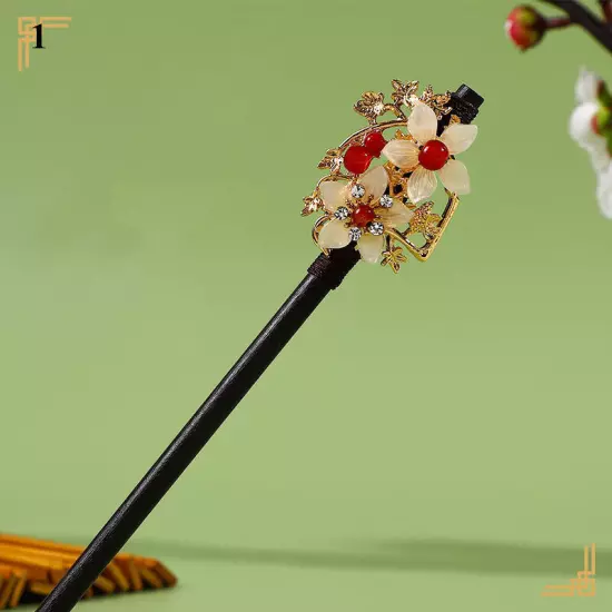 Womens Flower Wooden Chopsticks Hair Hairpin Hair Stick Chinese Style Retro❥