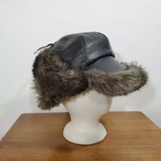 Vtg Fredrikson Finland Faux Fur Earflap Hunting Trapper Bomber Winter Hat Cap 