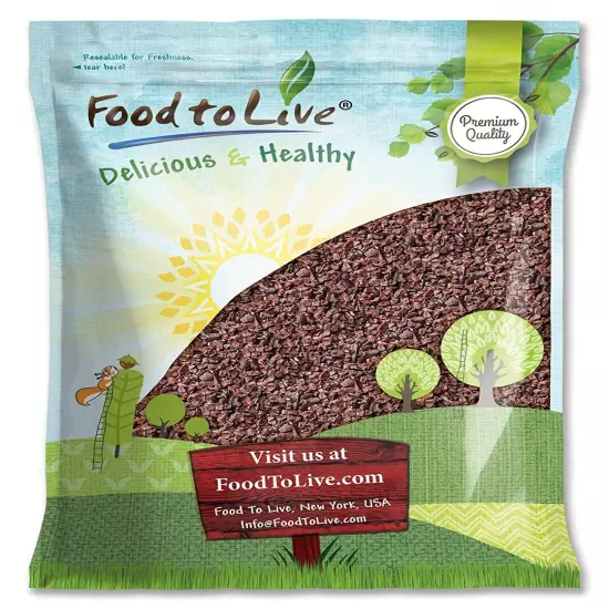 Cacao Nibs - Unsweetened, Kosher, Raw, Vegan, Sirtfood, Bulk - Food To Live®