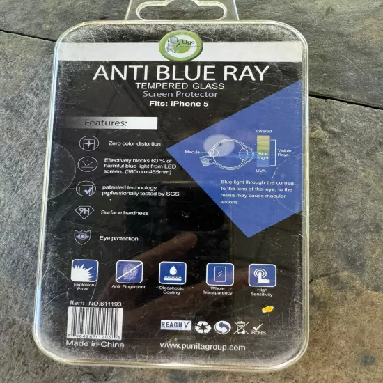 Anti Blue Ray Screen/Eye Protector Tempered Glass Screen Protector For iPhone 5