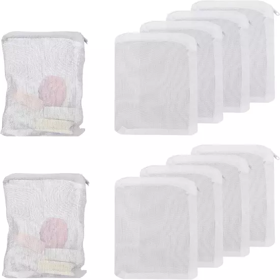 20pcs Nylon Aquarium Filter Media Bags Fish Tank Net Mesh Bag w/ Zipper Reusable