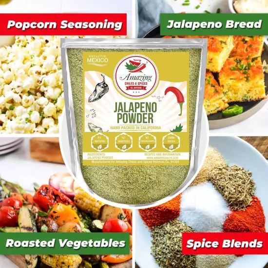 Jalapeno Powder Seasoning 4Oz – Natural and Premium. Great for Chili, Salsa, Spi