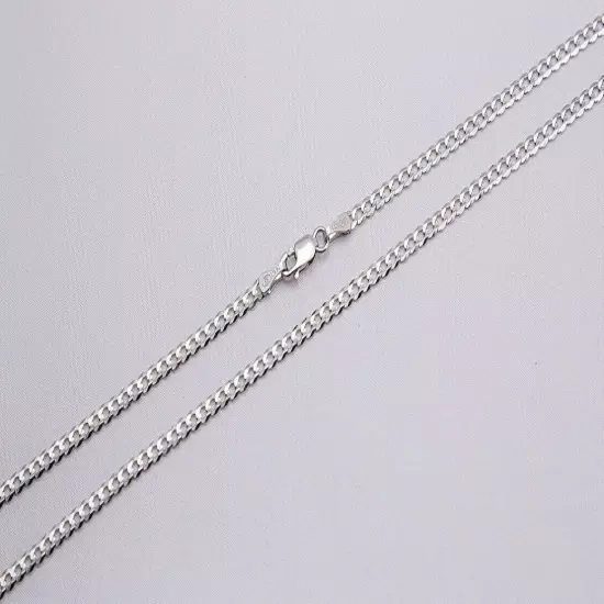 14k Solid White Gold Cuban Link 2mm-8mm Chain Necklace 16"-30"