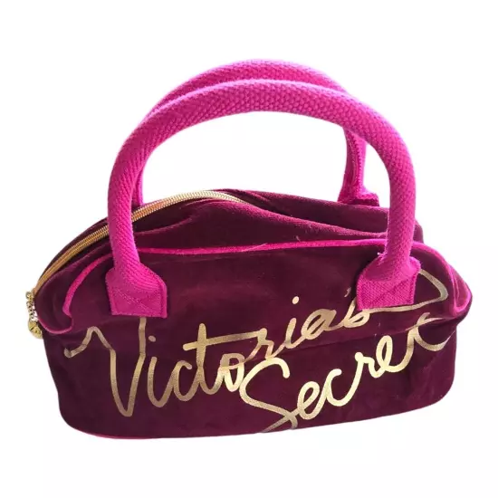 Victoria's Secret Tote Hand Bag Womens Velvet Purse Rare Sexy Plush Y2k Retro