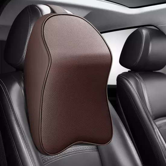 Leather Memory Foam Headrest Car Neck Pillow Support Rest Pillow Neck Support