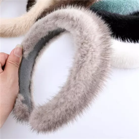 BOONJOVIA women's luxury100% mink fur headband real fur hair band Hair hoop