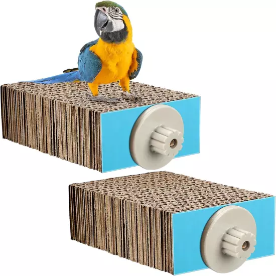 2 Pieces Bird Chew Toy Parrot Cage Perch Cardboard Platform Bird Paw Grinding