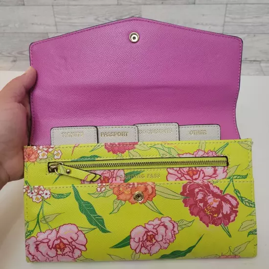 Aldo Travel Organizer Document Passport Holder Wallet Clutch Floral