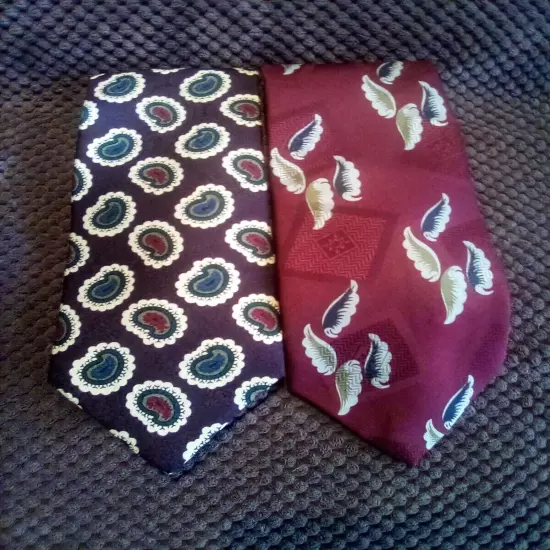 2 Men's 100% Silk Tie's From Abercrombie & Fitch 57 inches Long Made in U.S.A.