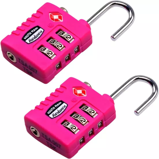 Tsa-Accepted Resettable Luggage Lock, Purple, 2-Pack