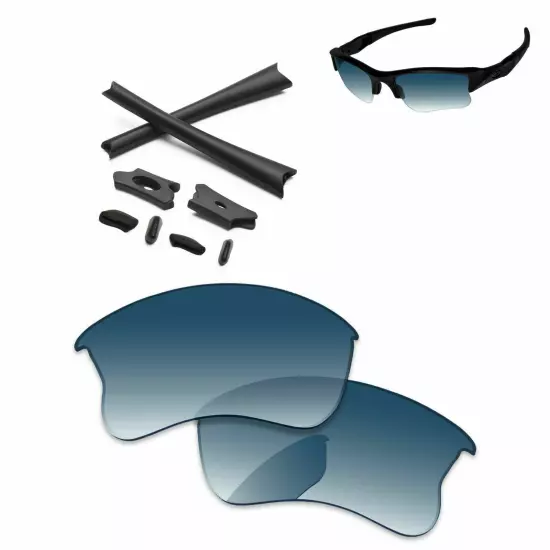 Rubber Kit + Polarized Replacement Lenses For-Oakley Flak Jacket XLJ - Options