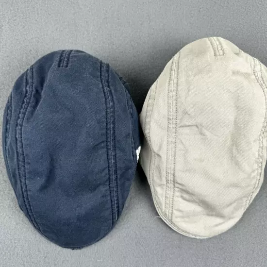 2 PING Scally Newsboy Cap Cabbie Golf Hat Blue Gray 58CM Lot of 2