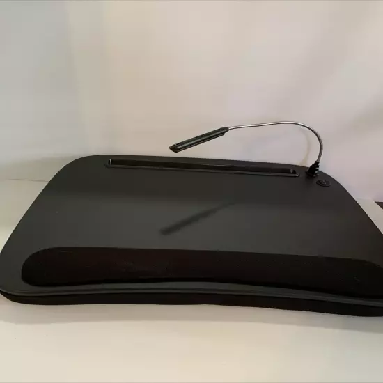 Sofia + Sam Memory Foam Lap Desk Black Phone Holder NEEDS NEW BATTERY FOR LIGHT