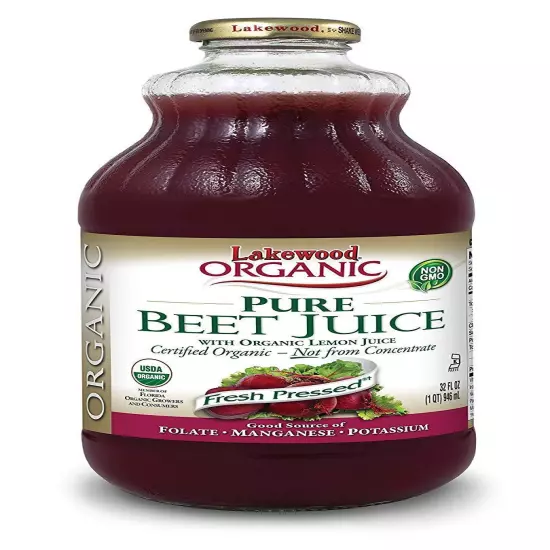 Lakewood Organic PURE Beet Juice, 32 Ounce (Pack of 6)