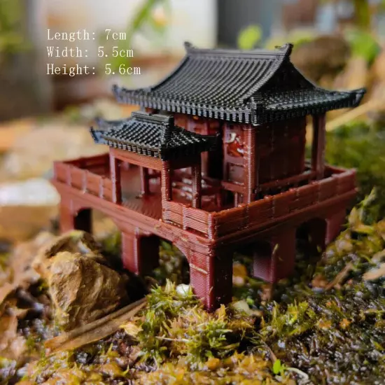 Chinese Ancient Architectural Model Aquarium Micro Landscape Bonsai 3D Printing