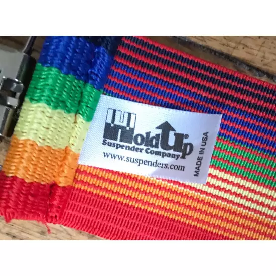 Hold Up Rainbow Suspenders Mork And Mindy LGBTQ Funky Retro Groovy USA Made