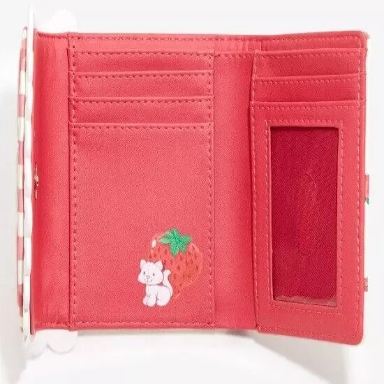 Strawberry Shortcake Gingham Mini Backpack Bag & Wallet Cardholder Set New