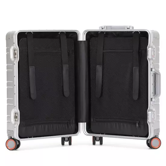 All Aluminum-magnesium Alloy Travel Suitcase Men's Business Rolling Luggage on