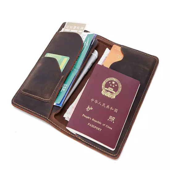 personalize passport bag ID card wallet purse Ticket pocket Bifold Leather MY1