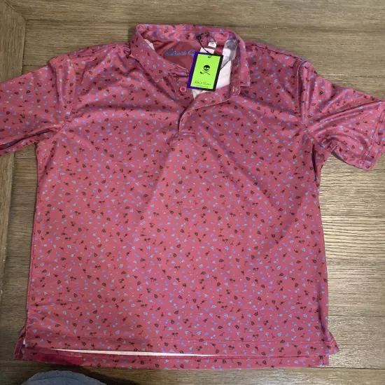 NWT Robert Graham Clubhouse Golf Classic Fit Drink & Sail Short Sleeve Polo