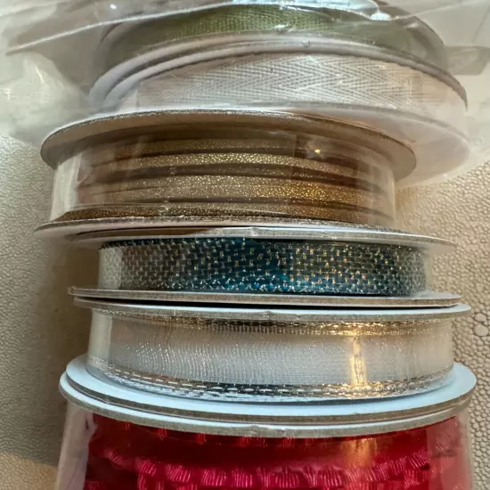 Stampin' Up Ribbon Lot ~ 11 Rolls NEW Ribbon ~Old Olive, Chocolate, Sheer, Red