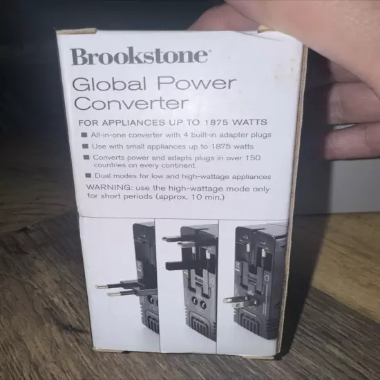 Brookstone Global All-in-One Power Converter, Over 150 Countries, 1875 Watts NEW