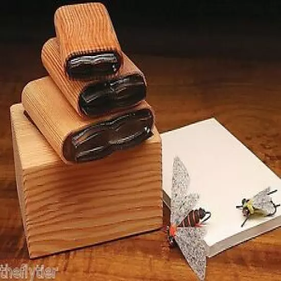 DELUXE UNIVERSAL BUG BODY "3 CUTTER SET" with Wood Caddy Box -- Fly Tying 