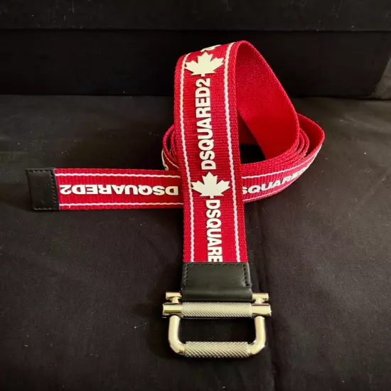 Dsquared2 Men's Red/ White Casual Belt- one size (58 inches)