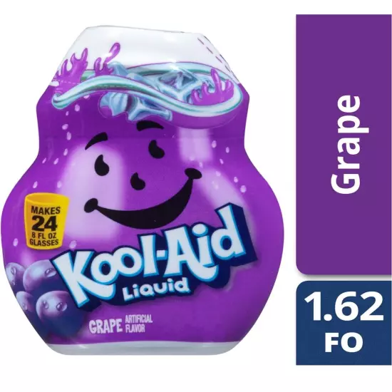 4 Bottles KOOL-AID GRAPE Liquid drink mix 1.62 oz makes 24 8 fl oz 5/24