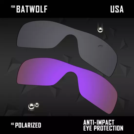 Anti Scratch Polarized Replacement Lenses for-Oakley Batwolf OO9101 Options