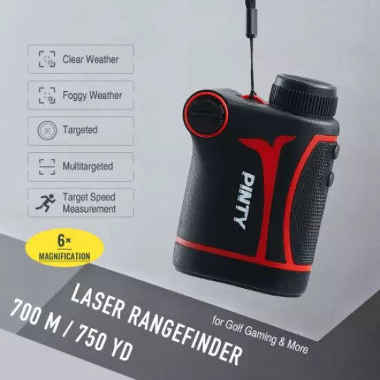 Precision Golf & Hunting Laser Rangefinder 700m 750 Yard 5 Mode 6x Mag CR2