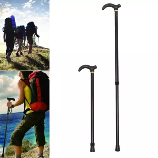 Adjustable Metal Walking Hiking Stick Travel Folding Cane Pole Compact