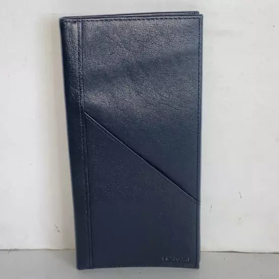 Samsonite Black Full Grain Leather Travel Wallet Passport Card ID Money Holder