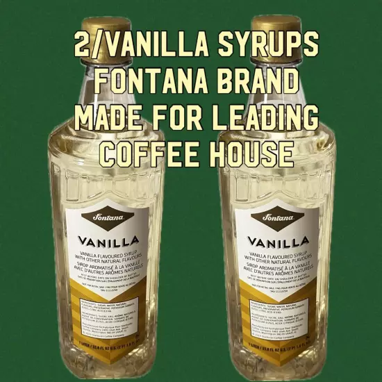 Fontana for Starbucks VANILLA Flavored Coffee Syrup 33.8 Oz/1 L- Lot/2