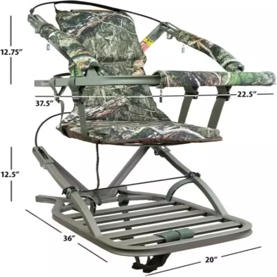 Climbing Tree Stand, Aluminum Construction, Concealed, Silent, Comfortable, 