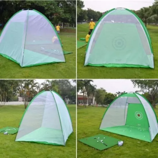 Golf Net Hitting Cage Practice Training Mat Portable Indoor Foldable Driving Net