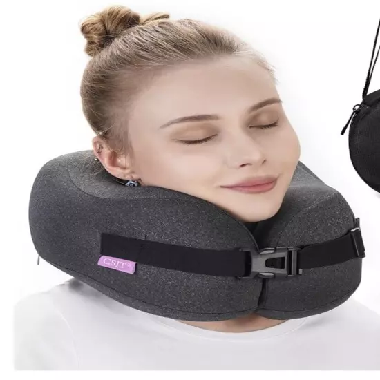 Travel Pillow Vac compressed Memory foam neck pillow Black NO BAG