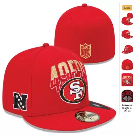 San Francisco 49ers Fitted Hat 2024 New Style Football Cap Mens Flat Brim Cap