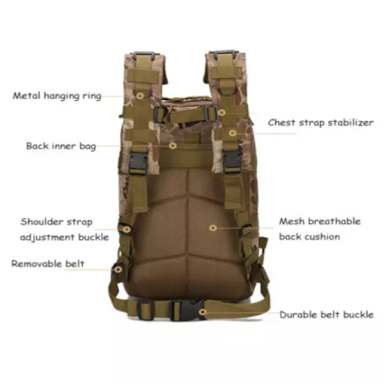 Military Tactical 25L Molle Backpack | Army Assault Bag | Rucksack Range Bag