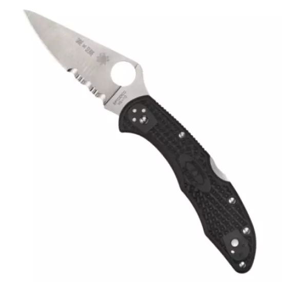 Spyderco C11FPSBKRD Delica 4 Lightweight Knife w CombinationEdge Cutting