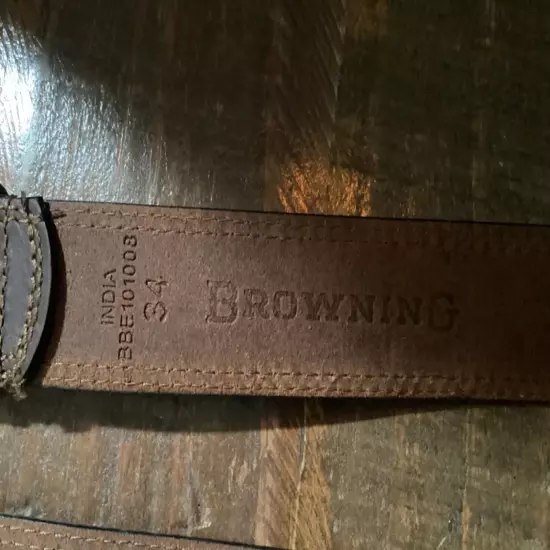 New Men's Browning brown leather belt sz 34