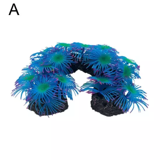 Artificial Silicone Coral Reef Aquarium Fish Tank Ornaments Landscapi