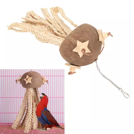 Coconut Shell Shredding Parrot Toy Safe Chewing Bird Shredding Toys For Bird