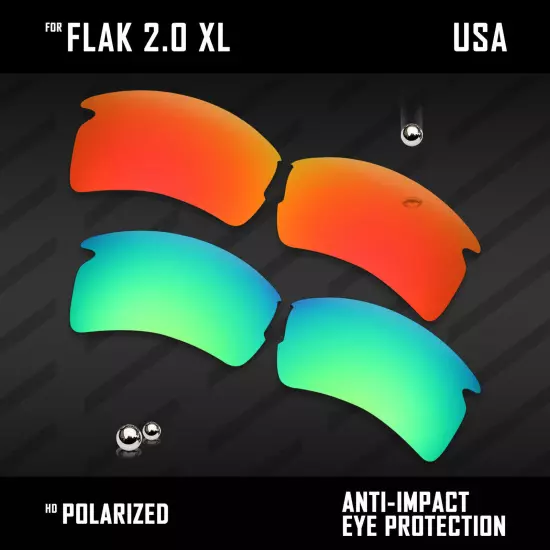 Anti Scratch Polarized Replacement Lenses for-Oakley Flak 2.0 XL OO9188 Options