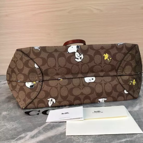 Coach Peanuts Snoopy CF166 Khaki Redwood Multi Tote Bag Signature Canvas japan