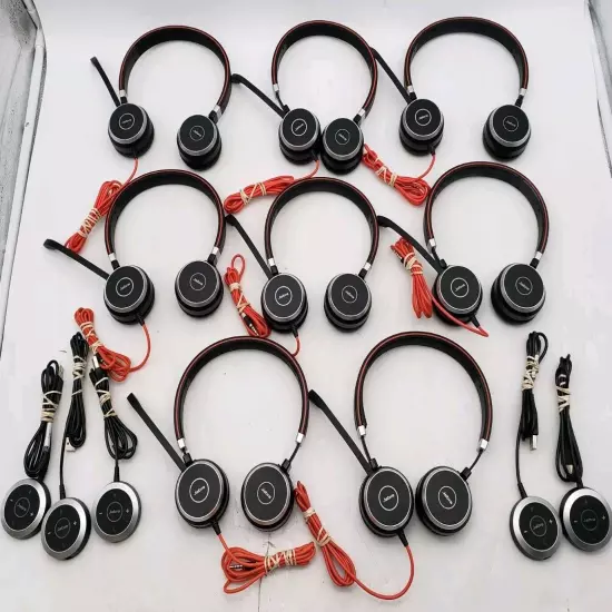 Lot of (8) Jabra Evolve Headset HSC017 With (5) ENC010 Adapter