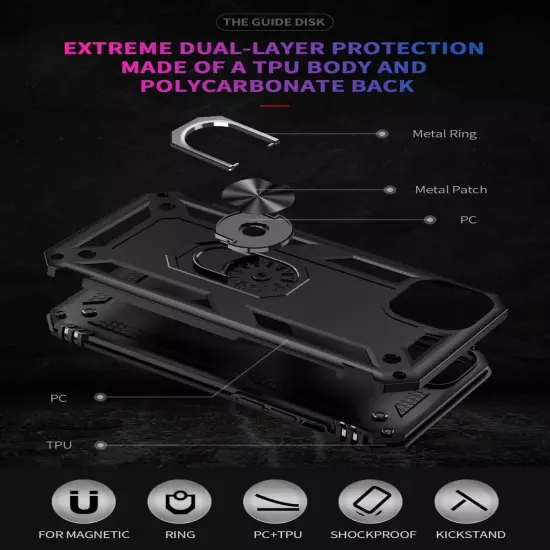 For iPhone 16 Pro Max 15 14 13 12 11 Plus SE Case Phone Cover + Tempered Glass