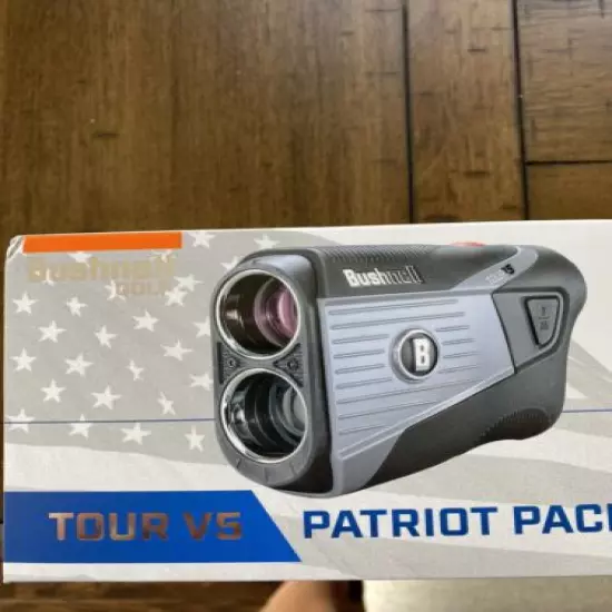 New Bushnell Tour V5 Rangefinder Patriot Pack W/ Divot Tool & Carry Case